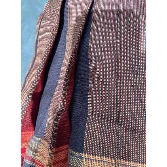 Vintage Plaid Wool Pleated Skirt Tartan Reversible Blue Maroon Scottish Irish 12 - Picture 6 of 13